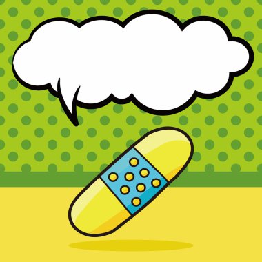 bandaj renk doodle, konuşma balonu vektör çizim