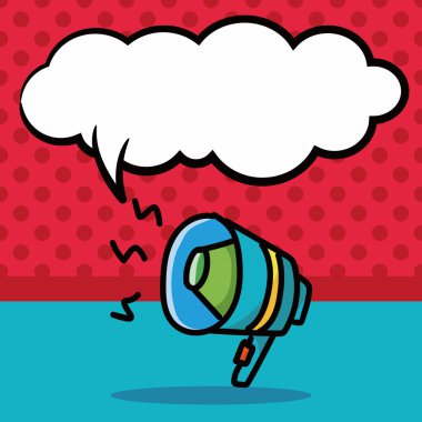 hoparlör renk doodle, konuşma balonu vektör çizim