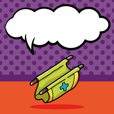 Sedye renk doodle, konuşma balonu vektör çizim