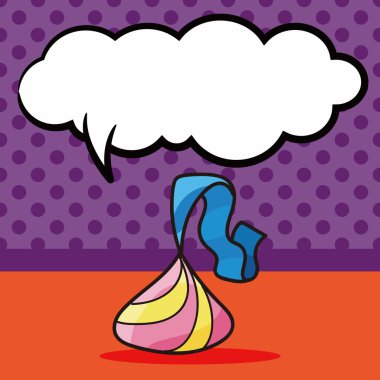 çikolata doodle, konuşma balonu vektör çizim