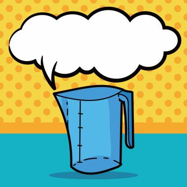 çay potu renk doodle, konuşma balonu vektör çizim
