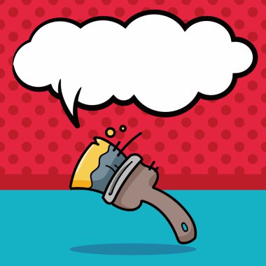 boya fırçası doodle, konuşma balonu vektör çizim