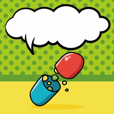 Tıp renk doodle, konuşma balonu vektör çizim