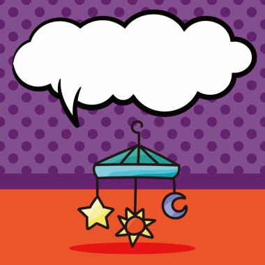 Doodle, konuşma balonu vektör çizim asılı