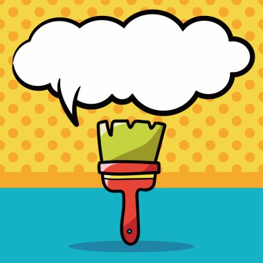 boya fırçası renk doodle, konuşma balonu vektör çizim
