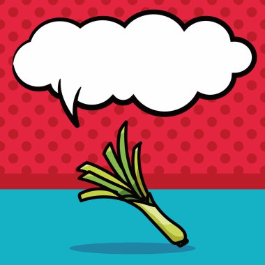 sebze soğancık renk doodle, konuşma balonu vektör çizim