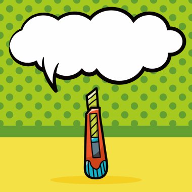 yardımcı programı bıçak renk doodle, konuşma balonu vektör çizim