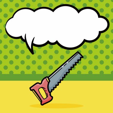 Testere renk doodle, konuşma balonu vektör çizim