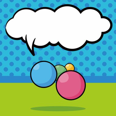 topu doodle, konuşma balonu vektör çizim