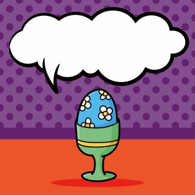 Paskalya yumurtası doodle, konuşma balonu vektör çizim