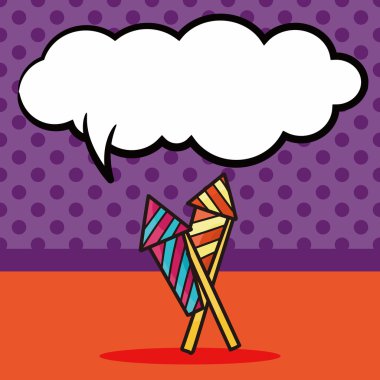 doğum günü kraker doodle, konuşma balonu vektör çizim