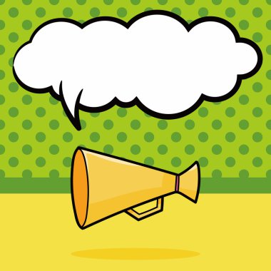 hoparlör doodle, konuşma balonu vektör çizim