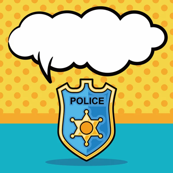 警察徽章涂鸦，语音泡沫矢量图 — 图库矢量图片