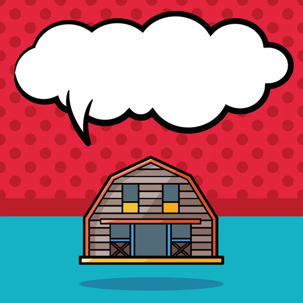 Barn doodle, speech bubble vector illustration — Stock Vector