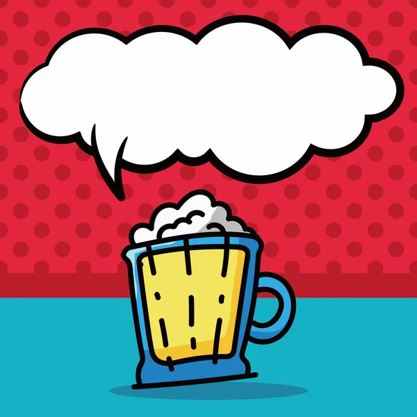 Μπύρα χρώμα doodle, εικονογράφηση φορέας φούσκα ομιλία — Διανυσματικό Αρχείο