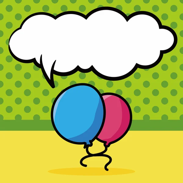 Ballon Farbe Doodle, Sprachblase Vektor Illustration — Stockvektor