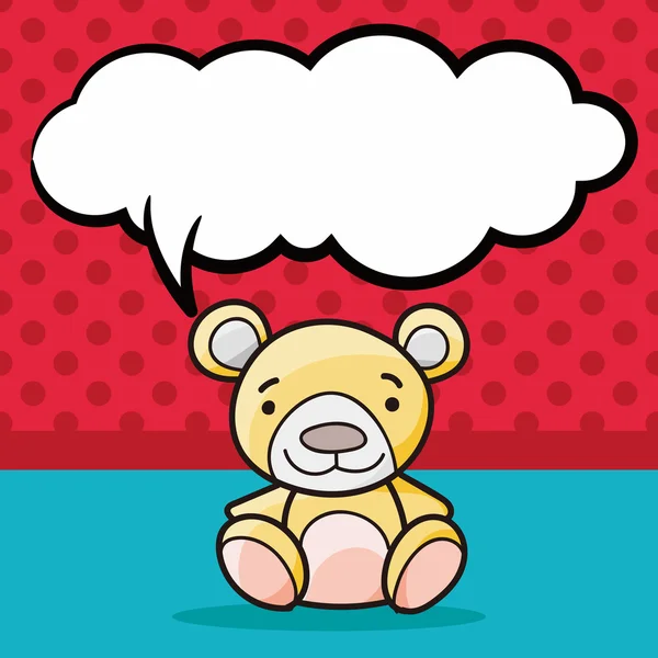 Niedźwiedź noworodek doodle, mowy bąbelek ilustracja wektorowa — Wektor stockowy