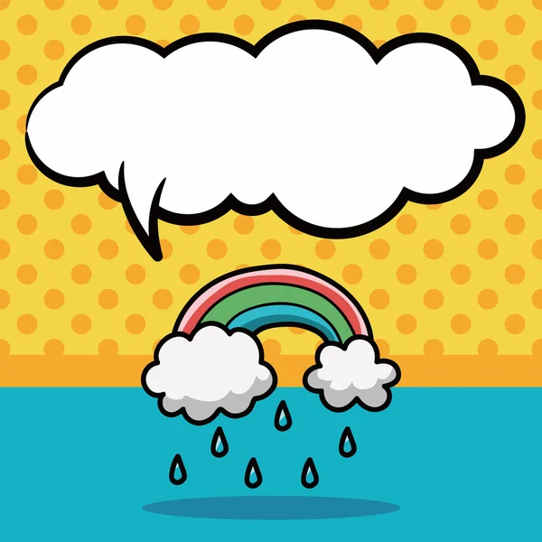 Rainbow doodle, illustration vectorielle de bulle de parole — Image vectorielle
