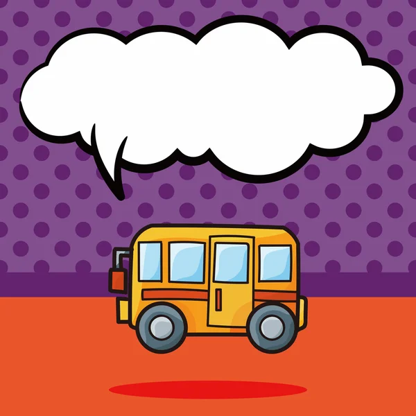Bus doodle, illustration vectorielle de bulle de parole — Image vectorielle