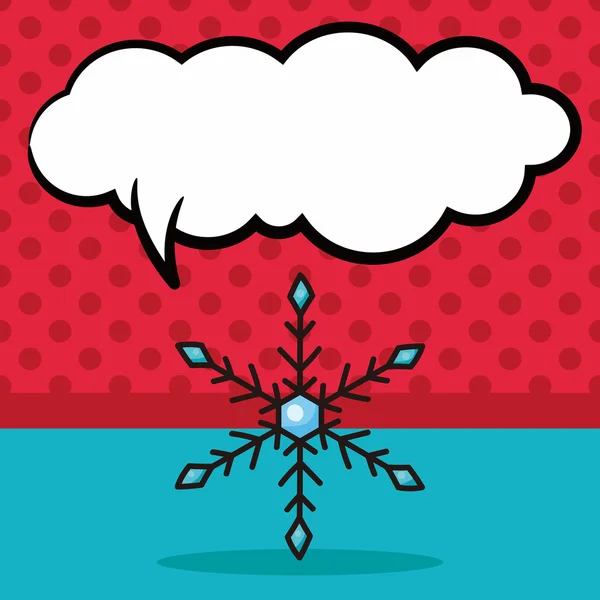 Snowflake doodle, speech bubble vector illustration — Stock Vector
