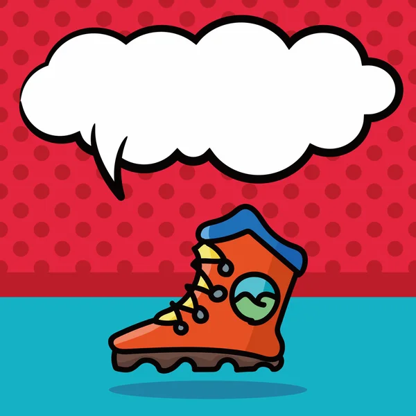 Roller skate color doodle, speech bubble vector illustration — Stock Vector