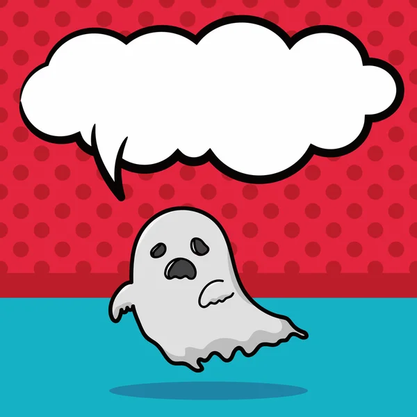 Ghost doodle, tal bubbla vektor illustration — Stock vektor