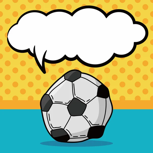 Soccer doodle, illustration vectorielle de bulle de parole — Image vectorielle