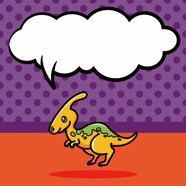 Dinosaure doodle, illustration vectorielle de bulle de parole — Image vectorielle