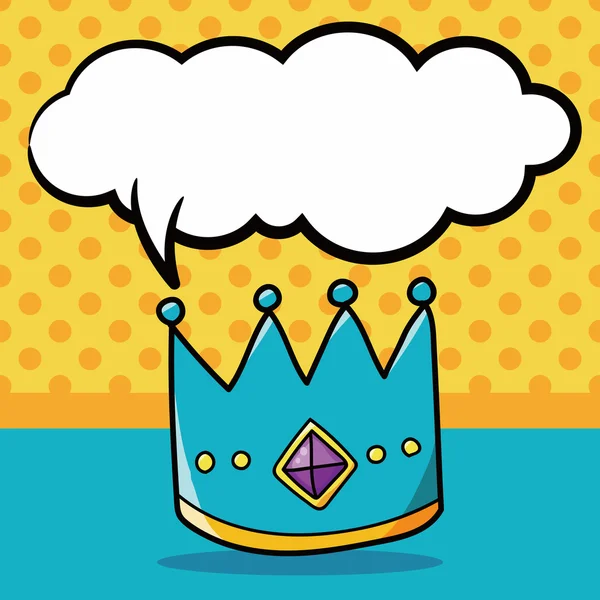 Crown doodle, tal bubbla vektor illustration — Stock vektor