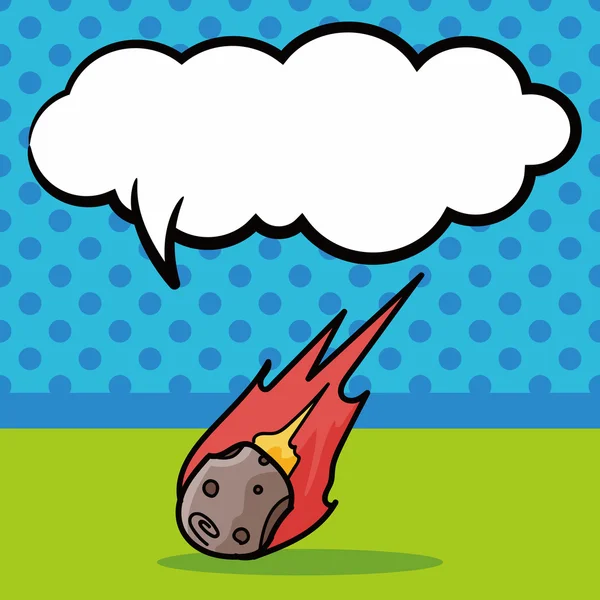 Meteorit doodle, tal bubbla vektor illustration — Stock vektor