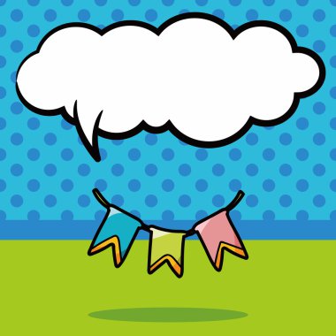 Doodle, konuşma balonu vektör çizim asılı