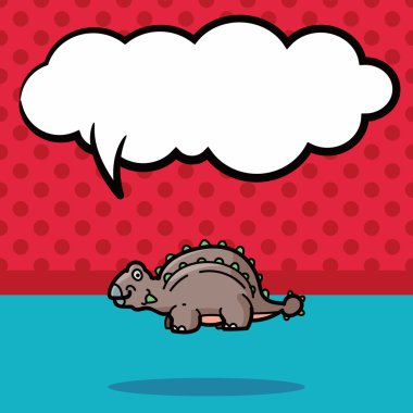 dinozor doodle, konuşma balonu vektör çizim