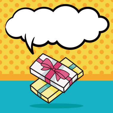 hediye doodle, konuşma balonu vektör çizim