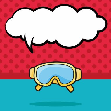 Gözlüğü doodle, konuşma balonu vektör çizim