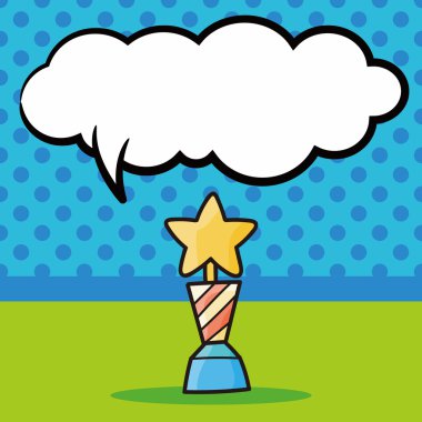 Kupa doodle, konuşma balonu vektör çizim