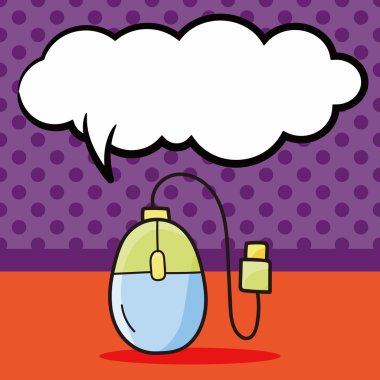 bilgisayar fare doodle, konuşma balonu vektör çizim