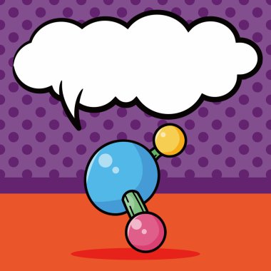 Moleküler modelleme doodle, konuşma balonu vektör çizim
