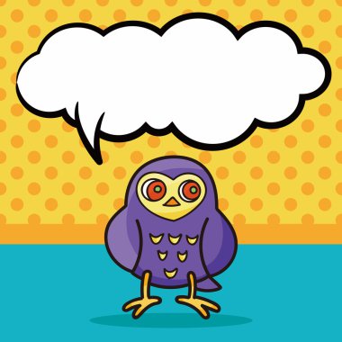baykuş doodle, konuşma balonu