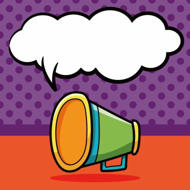 hoparlör doodle, konuşma balonu vektör çizim