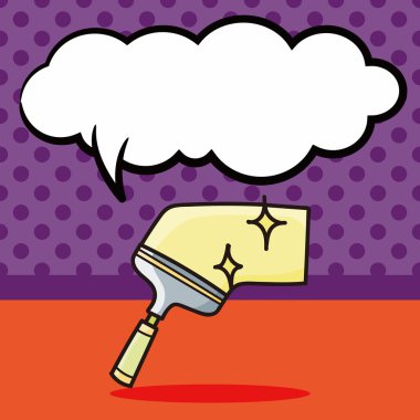 Fırça doodle, konuşma balonu vektör çizim Temizleme