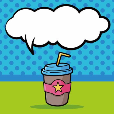 içki doodle, konuşma balonu vektör çizim