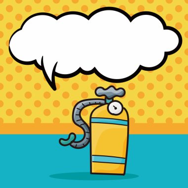 oksijen silindir renk doodle, konuşma balonu vektör çizim