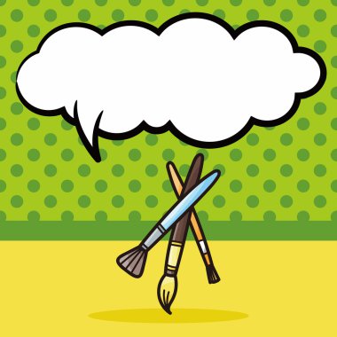 boya fırçası doodle, konuşma balonu vektör çizim