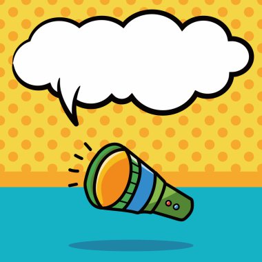 el feneri renk doodle, konuşma balonu vektör çizim