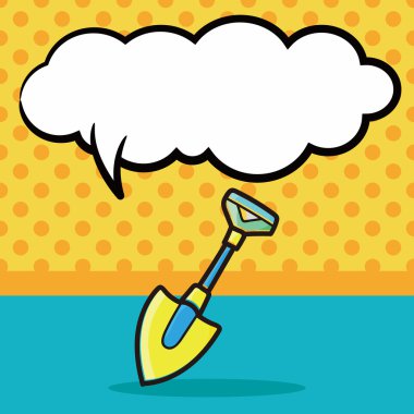 Kürek renk doodle, konuşma balonu vektör çizim