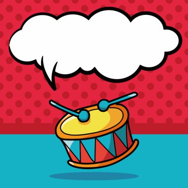 davul doodle, konuşma balonu vektör çizim