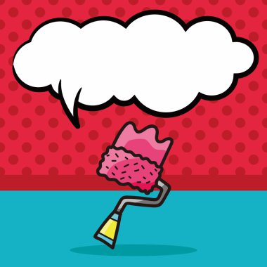 boya fırçası renk doodle, konuşma balonu vektör çizim
