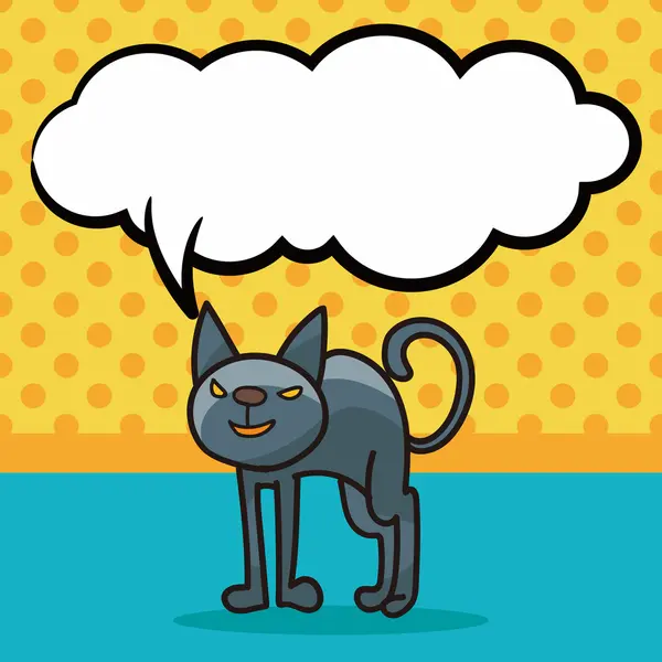 Chat doodle, illustration vectorielle de bulle de parole — Image vectorielle