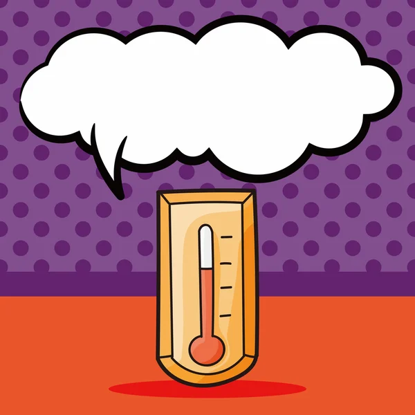 温度計の落書き、音声バブル ベクトル図 — ストックベクタ