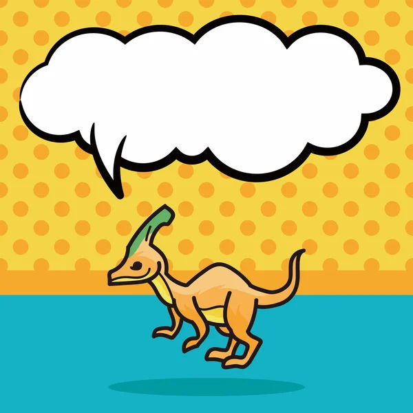 Dinosaure doodle, illustration vectorielle de bulle de parole — Image vectorielle